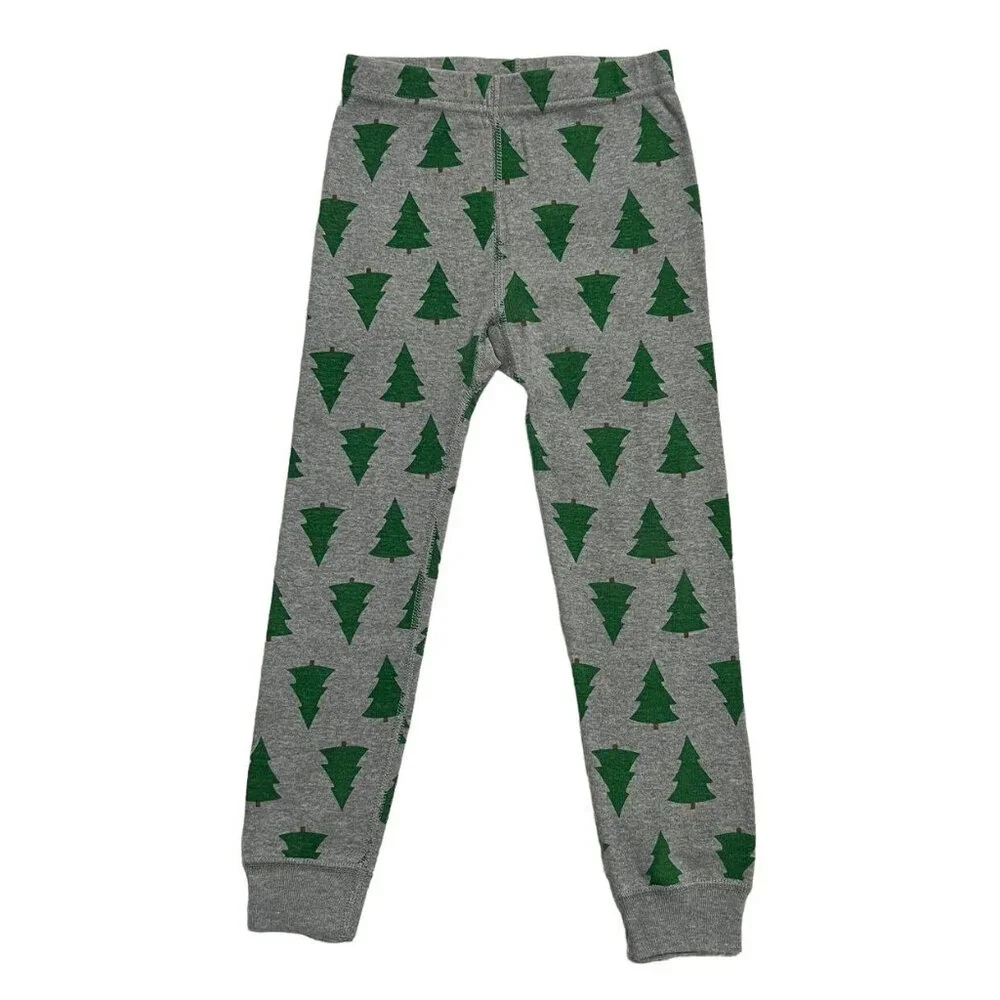 Hanna Andersson Sz 100 (4) Christmas Tree Long John Pajamas